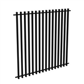 BARR Fence Panel, Aluminium Blade Fence Panel - 1800mm H x 1969mm W - White / Black, Pool Safe, Batten Fence